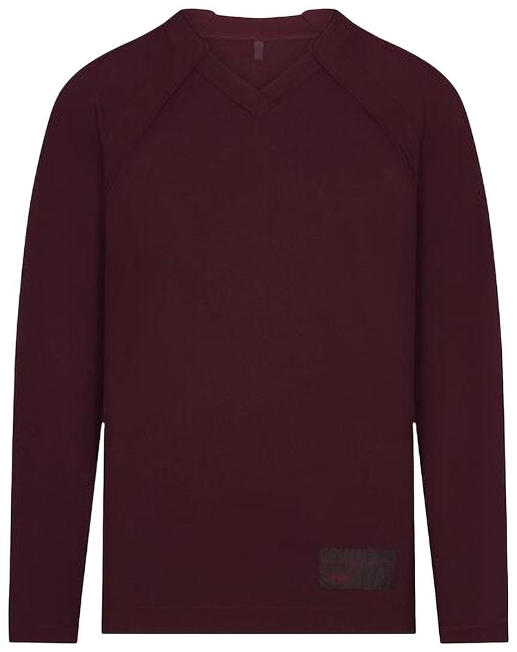 NikeSKIMS Airy V Neck Oversized Long Sleeve Top Currant