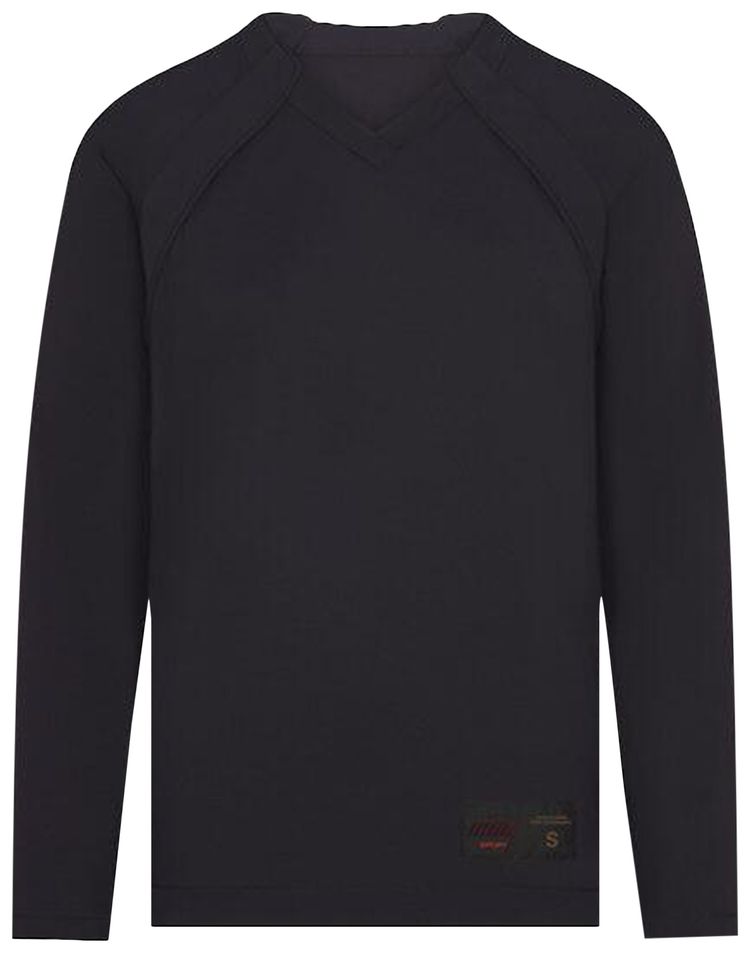 NikeSKIMS Airy V Neck Oversized Long Sleeve Top Obsidian
