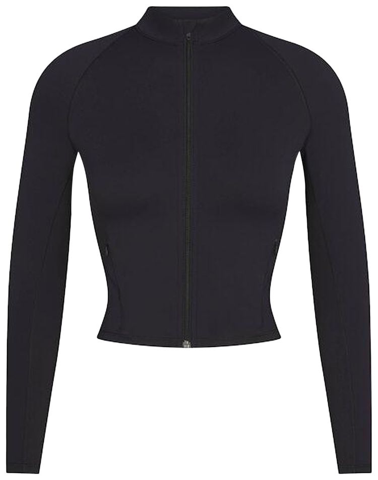 NikeSKIMS Matte Mock Neck Full Zip Jacket Obsidian