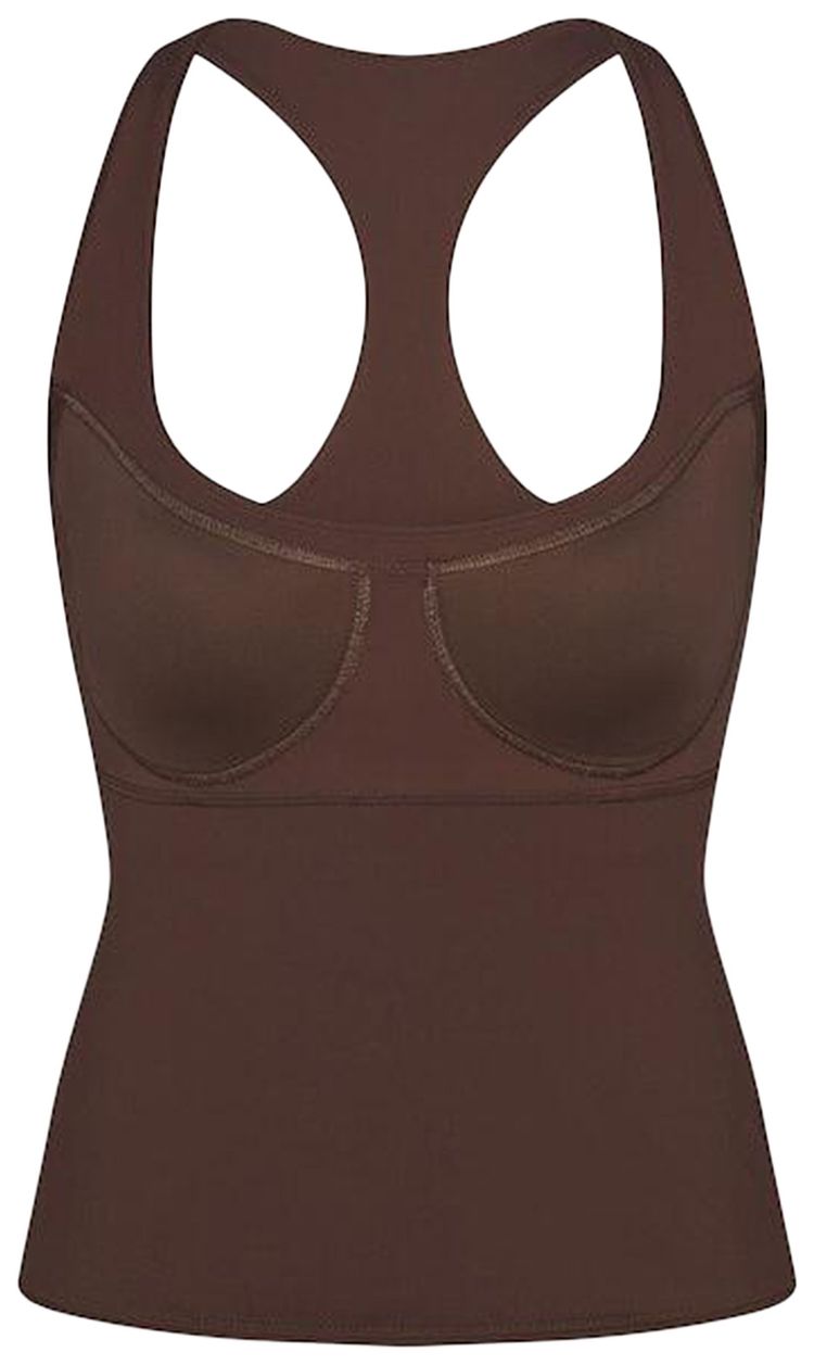 NikeSKIMS Matte Racer Back Tank Dark Sepia