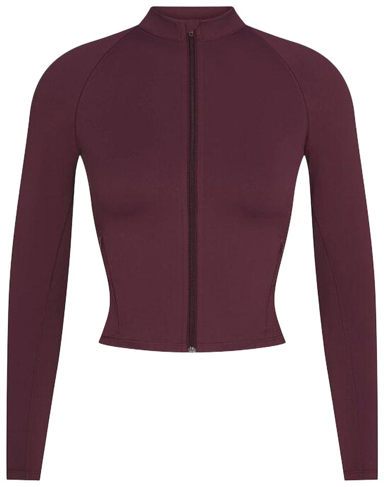 NikeSKIMS Matte Mock Neck Full Zip Jacket Currant