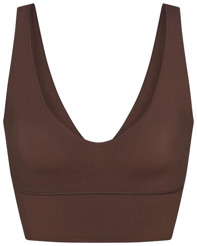 NikeSKIMS Matte V Neck Bra Top Dark Sepia