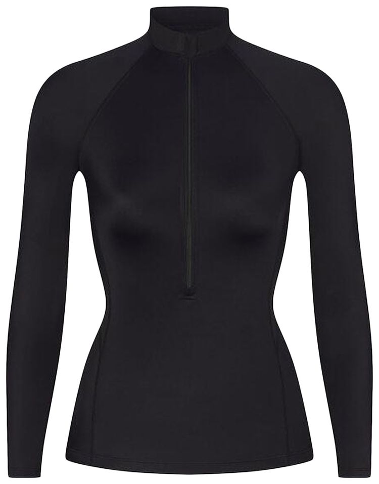NikeSKIMS Shine Long Sleeve Half Zip Obsidian