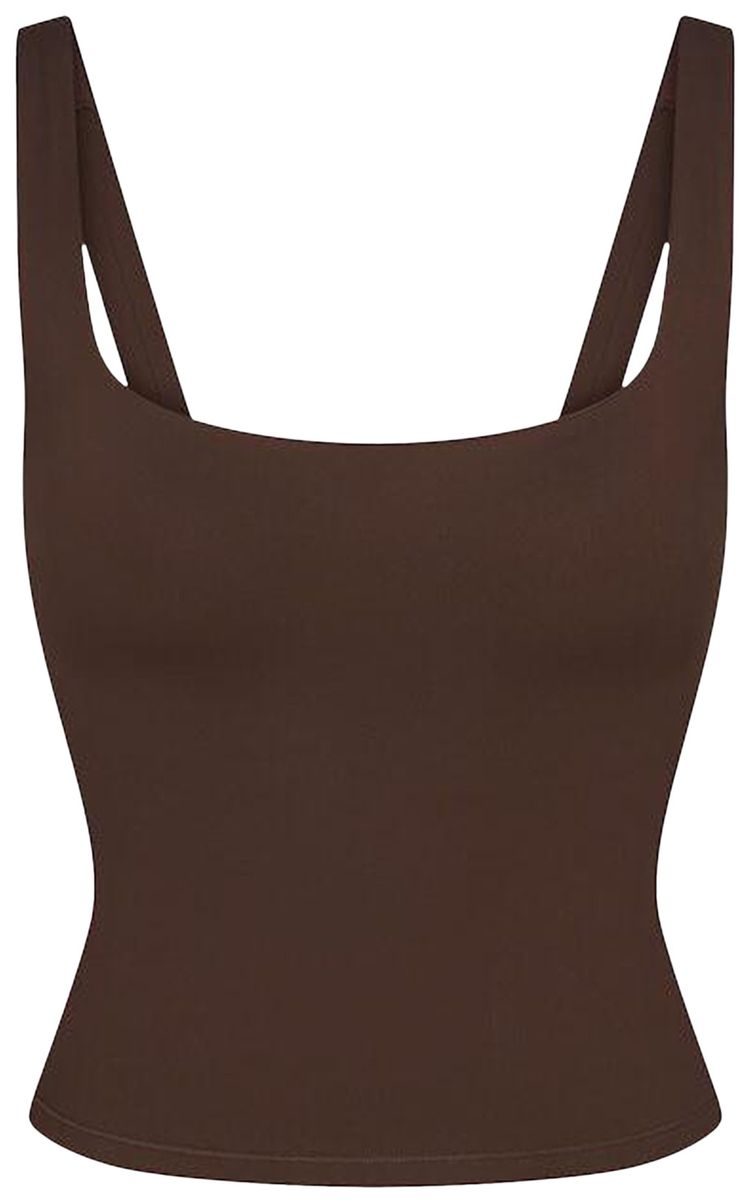 NikeSKIMS Matte Square Neck Tank Dark Sepia