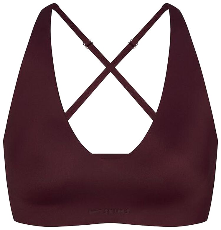 NikeSKIMS Shine V Neck Bra Currant