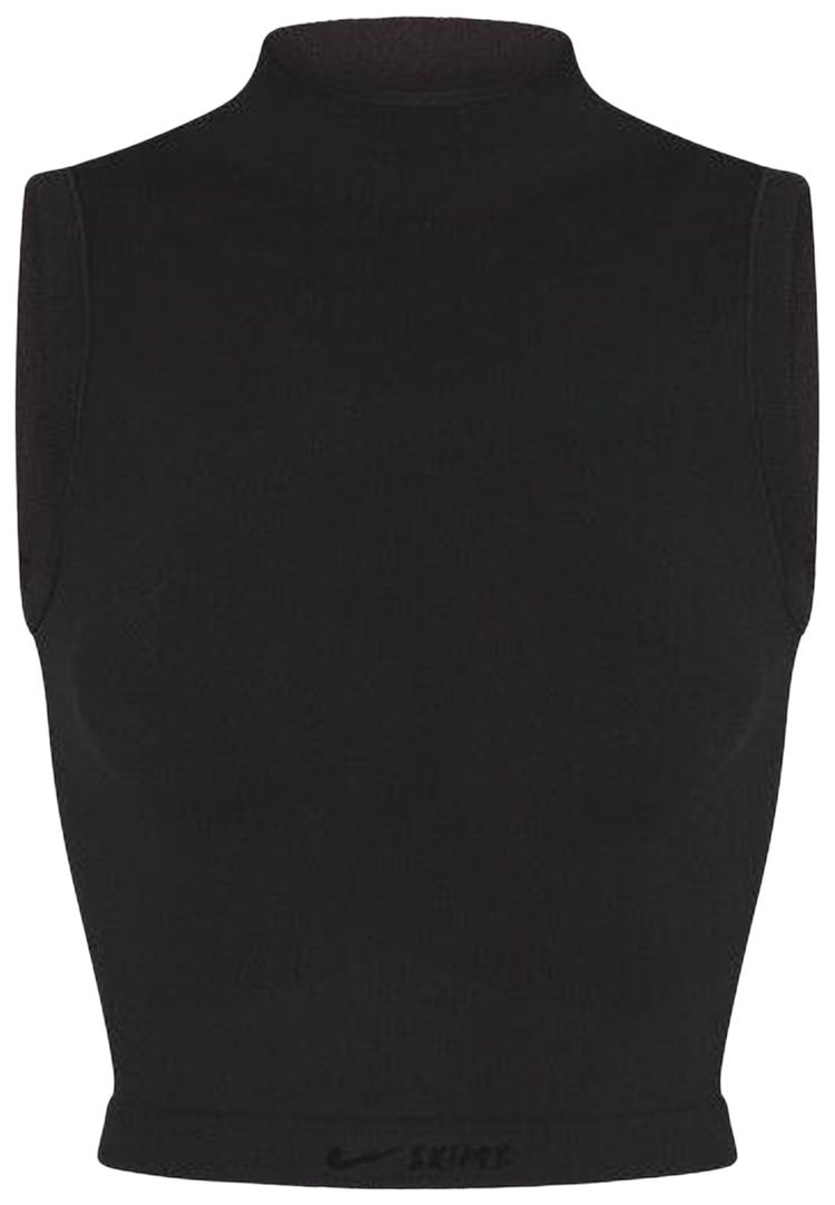 NikeSKIMS Vintage Seamless Mock Neck Bra Top Obsidian