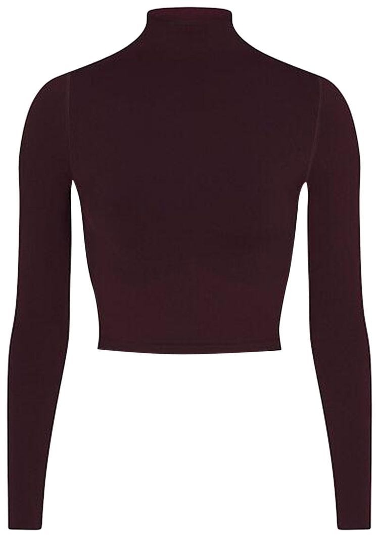 NikeSKIMS Vintage Seamless Mock Neck Crop Top Currant