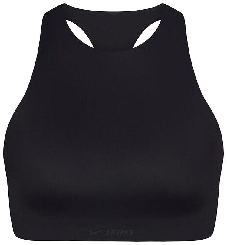 NikeSKIMS Shine High Neck Bra Obsidian