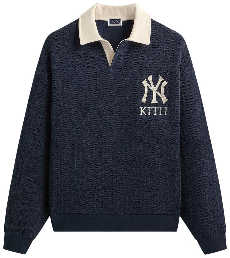 Kith For The New York Yankees Cable Fleece Nelson Sweatshirt Nocturnal