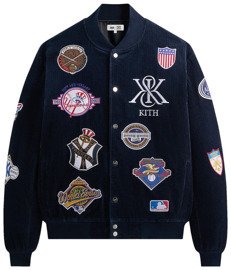 Kith For The New York Yankees Corduroy Avery Bomber Jacket Nocturnal