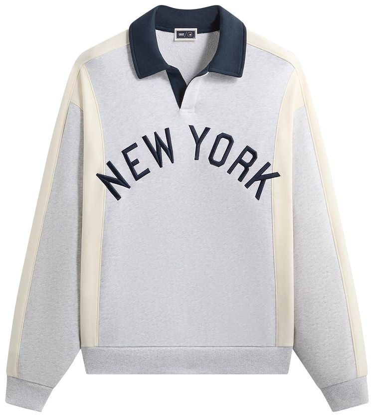 Kith For The New York Yankees Paneled Nelson Rugby Light Heather Grey