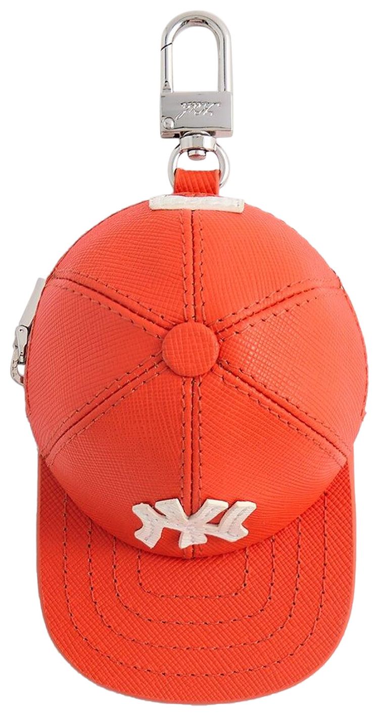 Kith For The New York Yankees Baseball Cap Leather Pouch Poppy