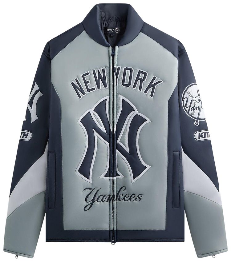 Kith For The New York Yankees Zip Brixton Puffed Shirt Jacket Statue