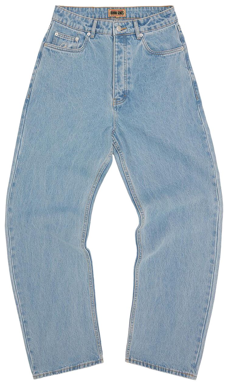 Corteiz Allstarz Denim Baggy Jeans Washed Blue