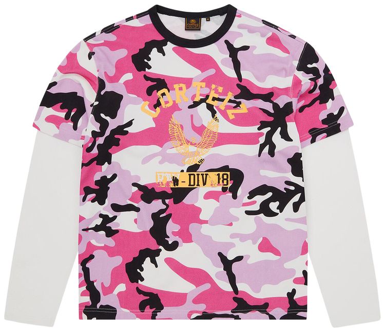 Corteiz Eagle Camo Thermal Long Sleeve Pink