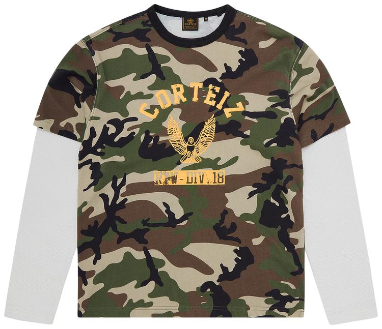 Corteiz Eagle Camo Thermal Long Sleeve Woodland