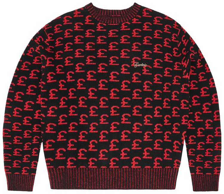 Corteiz Gbp Jacquard Knit Sweater Black