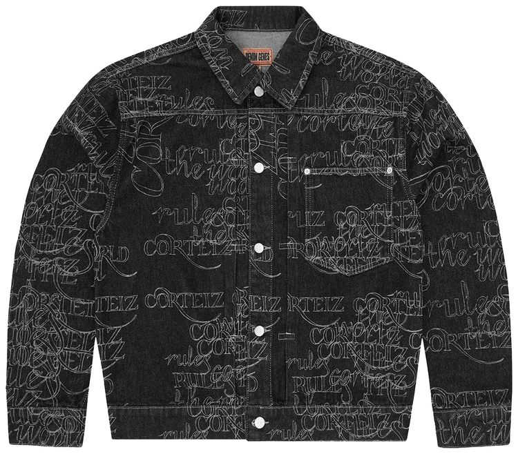 Corteiz Handwritten Denim Trucker Black
