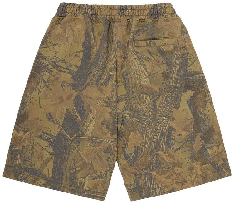 Corteiz Island Puff Print Sweatshort Forest Camo