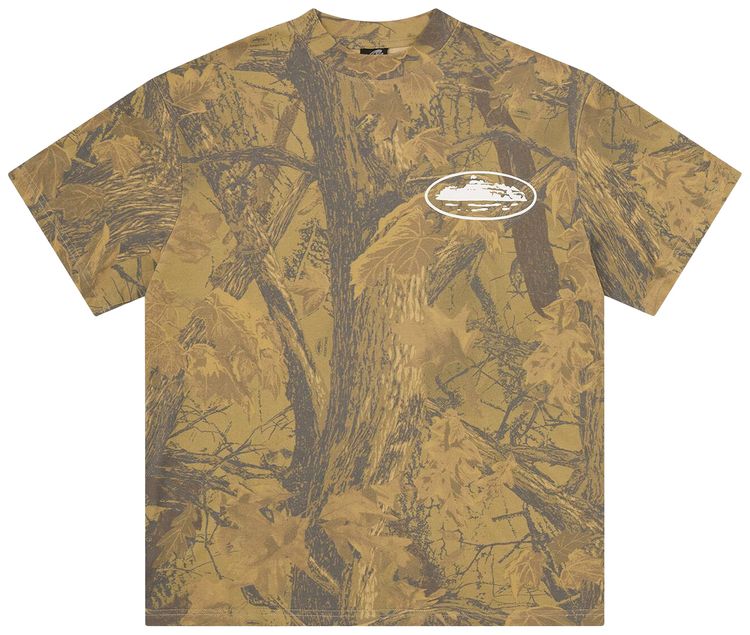 Corteiz Island Puff Print Tee Forest Camo