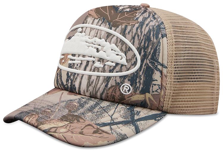 Corteiz Island Puff Print Trucker Hat Forest Camo