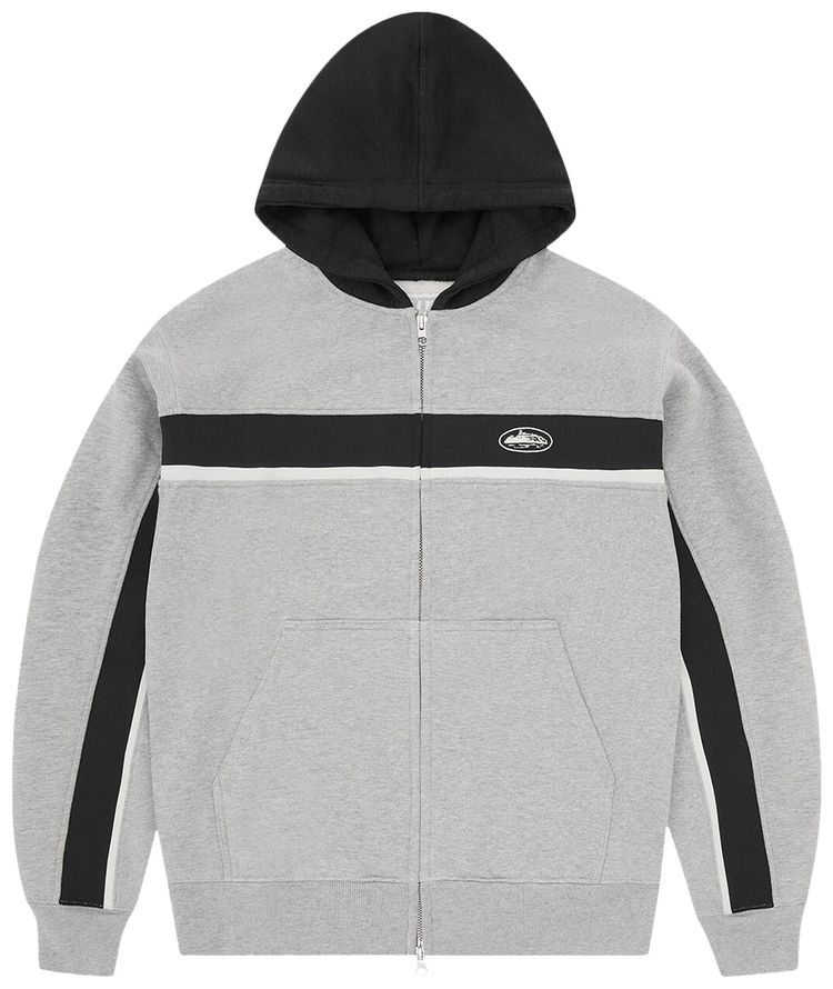 Corteiz Ribbed Sporteiz Zip Hoodie Heather Grey