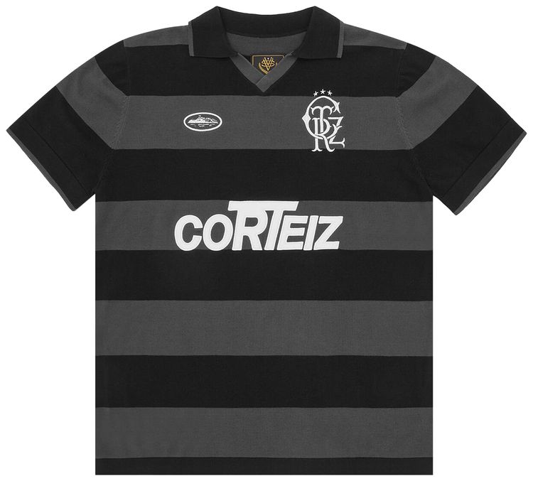 Corteiz Striped Knit Jersey Black