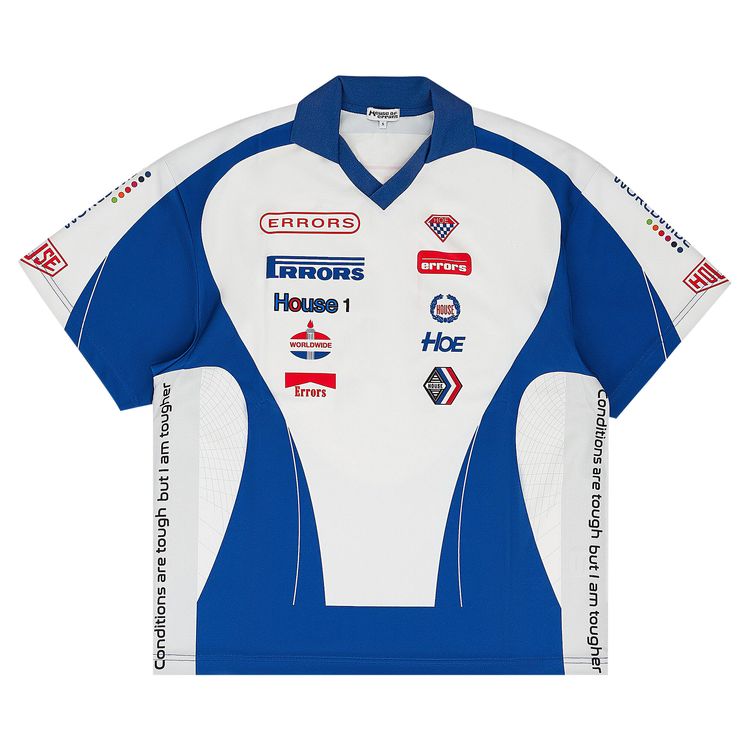 HOUSE OF ERRORS Moto Jersey T Shirt WhiteBlue