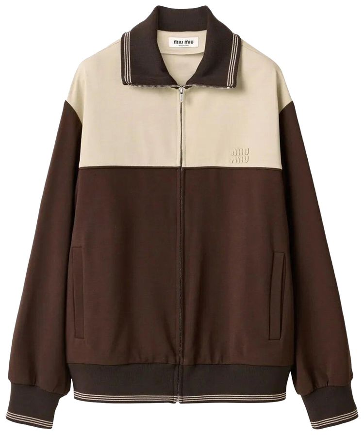 Miu Miu Zipper Sweatshirt CocoaSand