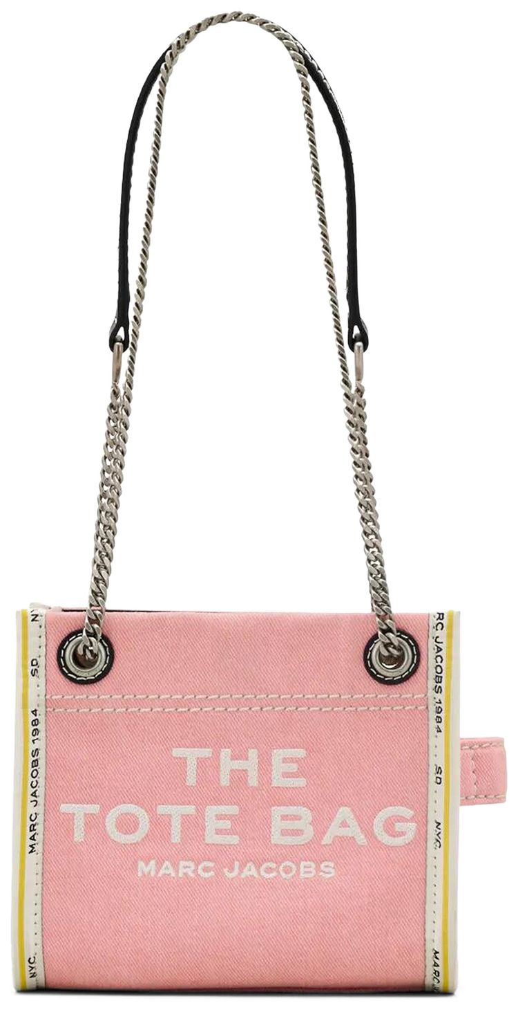 Marc Jacobs The Crossbody Denim Chain Tote Bag Ribbon Pin
