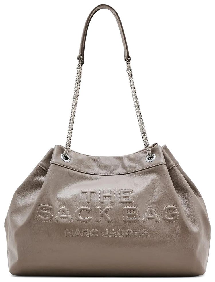 Marc Jacobs The Large Chain Leather Sack Bag Cement