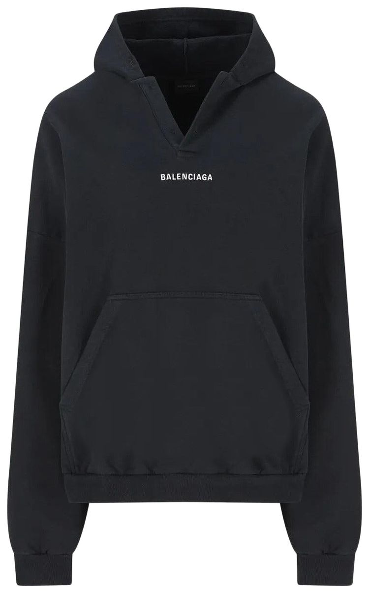 Balenciaga Polo Hoodie Faded BlackWhite