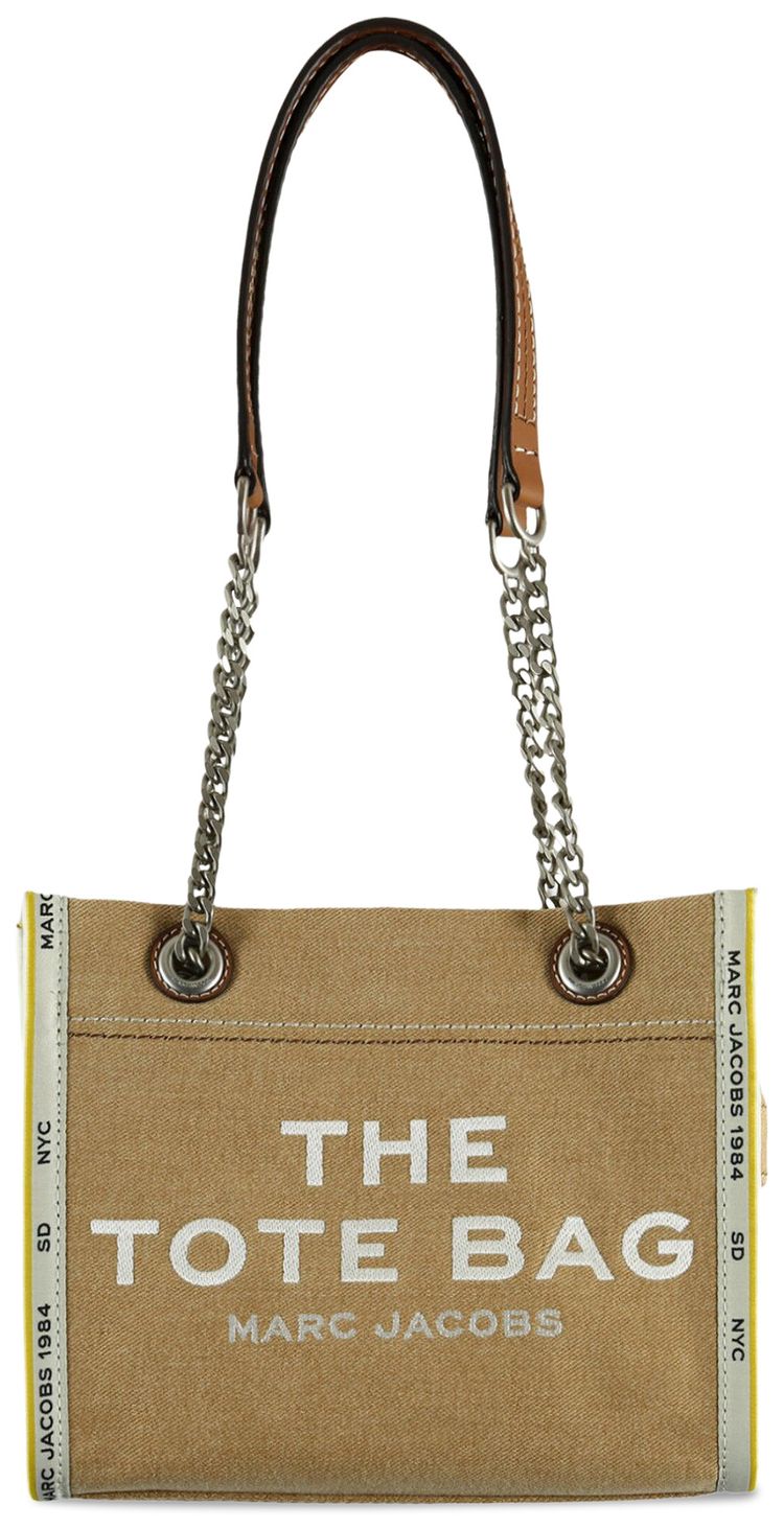Marc Jacobs The Small Denim Chain Tote Bag Beige
