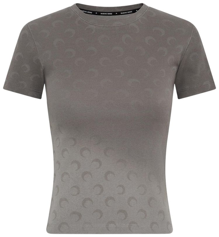 Marine Serre Faded Moon Jersey Baby Fit T Shirt Dark Grey