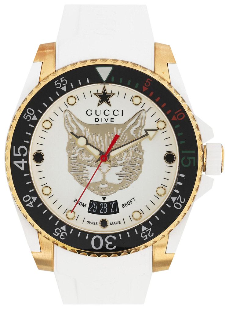 Gucci Dive Silicone Watch Gold