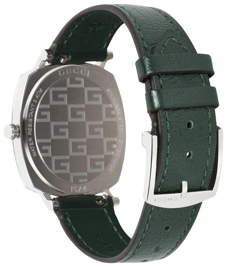 Gucci Grip Leather Watch Stainless Steel