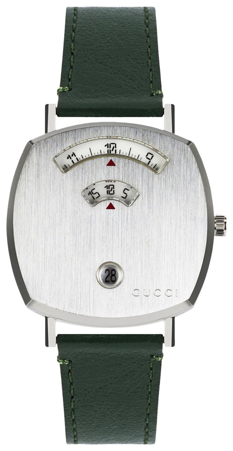 Gucci Grip Leather Watch Stainless Steel