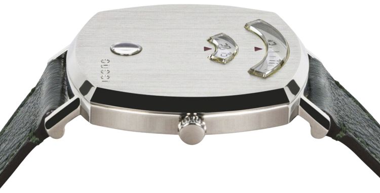 Gucci Grip Leather Watch Stainless Steel