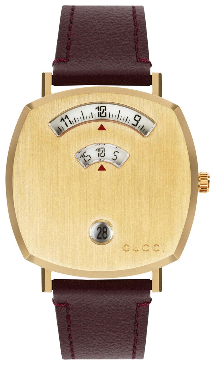 Gucci Grip Leather Watch Gold