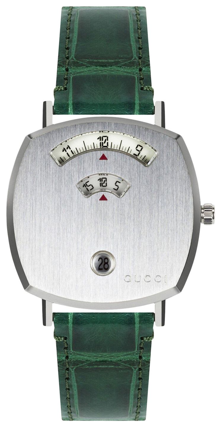 Gucci Grip Leather Watch Stainless Steel