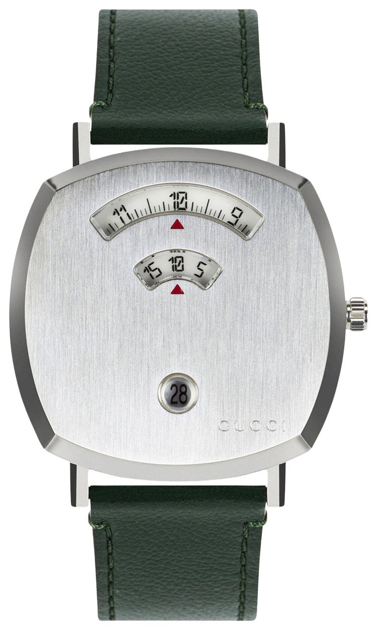 Gucci Grip Leather Watch Stainless Steel