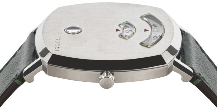 Gucci Grip Leather Watch Stainless Steel