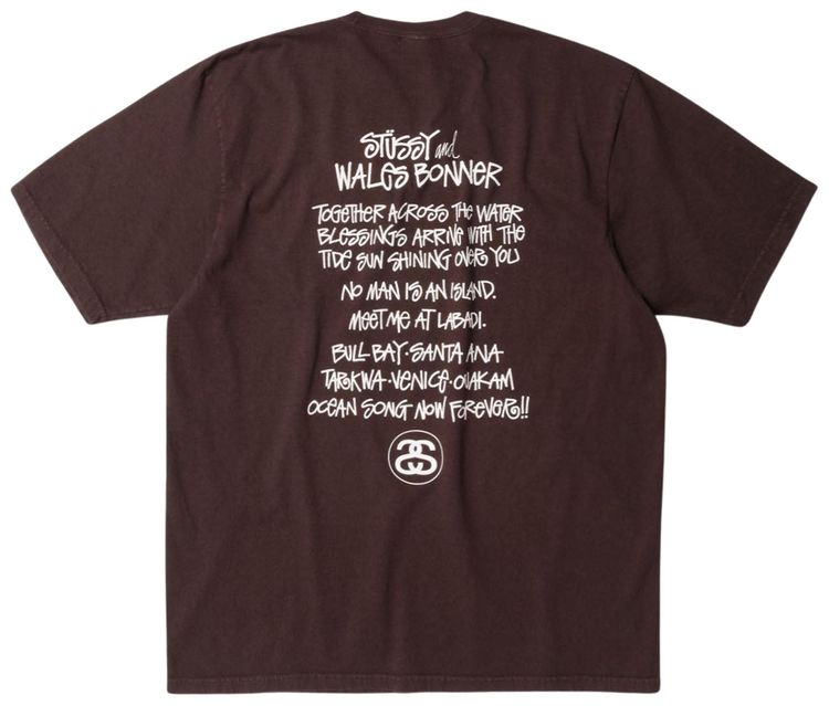 Stussy x Wales Bonner Ocean Song Tee Brown