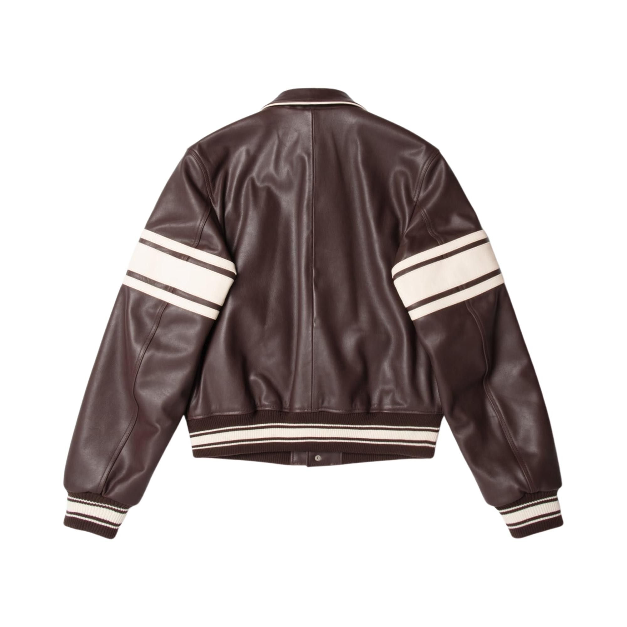 Buy Stussy x Wales Bonner Leather Varsity 'Brown' - 315518 BROW | GOAT