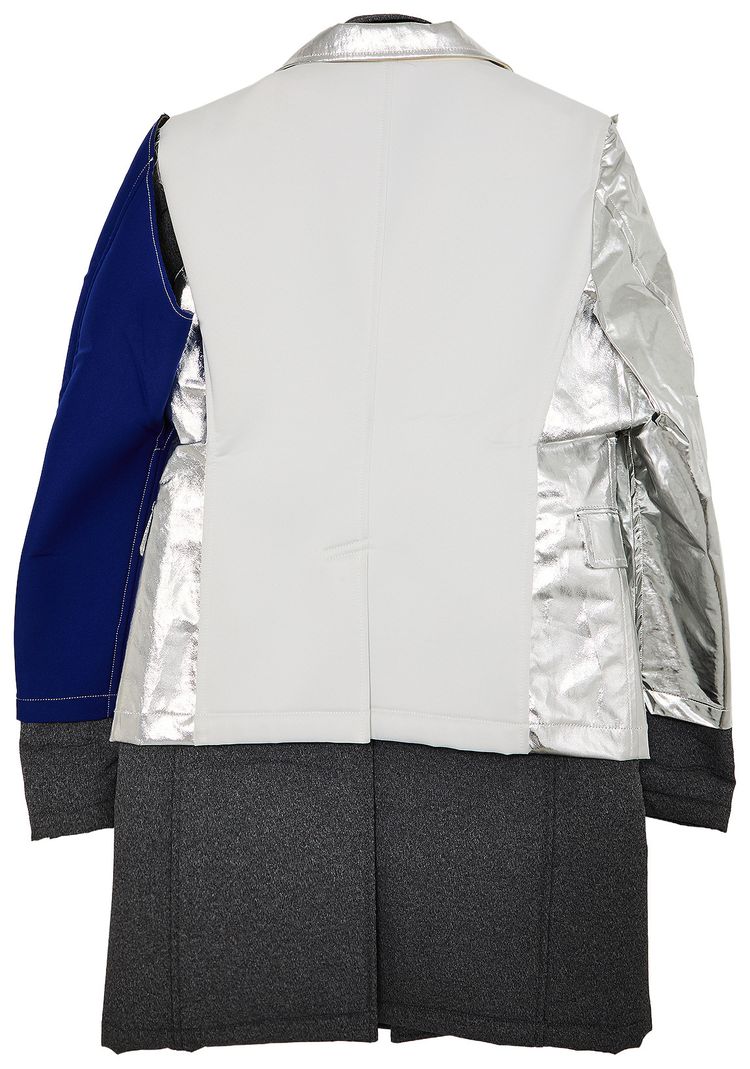 Comme des Garcons Metal Outlaw Long Blazer Runway Look 14 SilverMulticolor