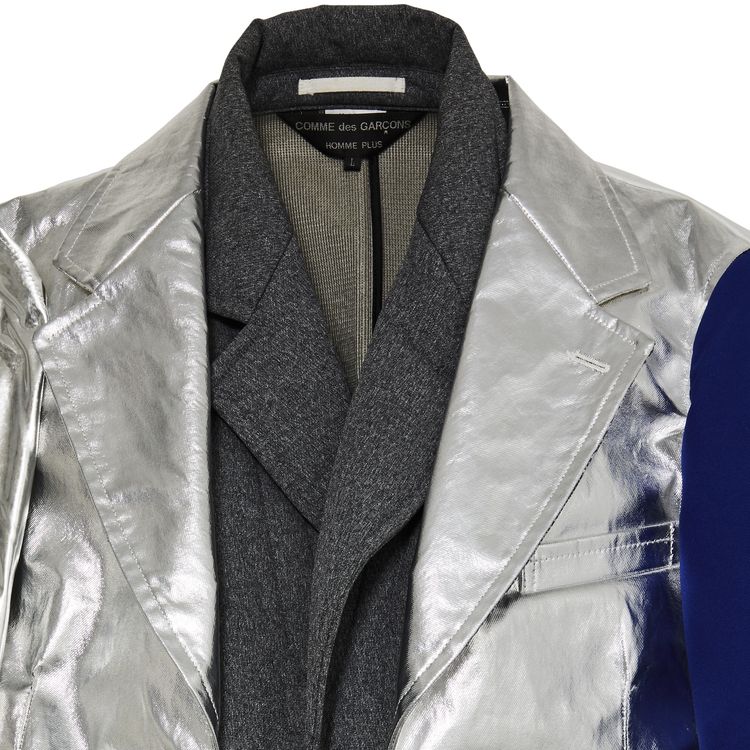 Comme des Garcons Metal Outlaw Long Blazer Runway Look 14 SilverMulticolor