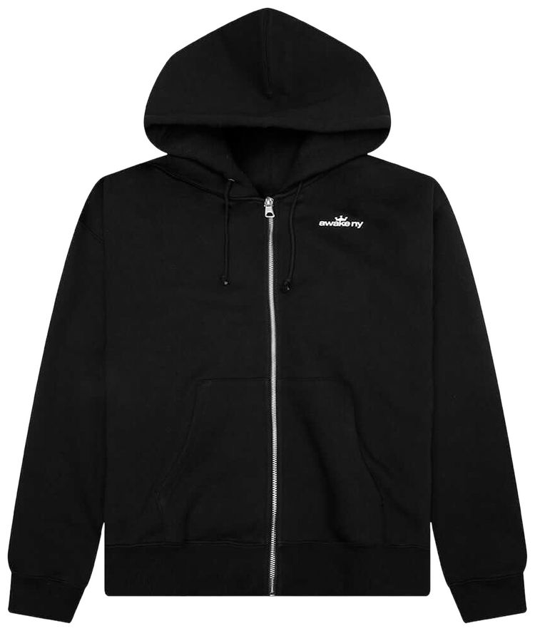 Awake NY Crown Logo Full Zip Hoodie Black
