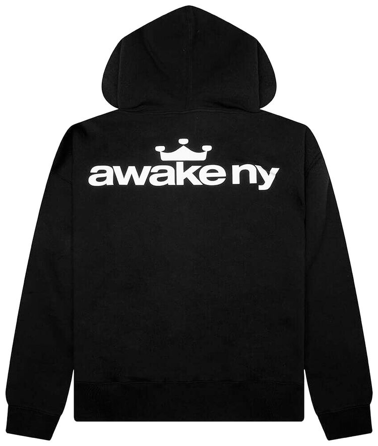 Awake NY Crown Logo Full Zip Hoodie Black