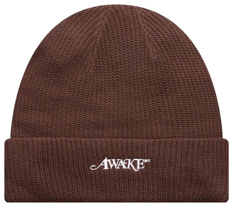 Awake NY Loose Gauge Knit Beanie Brown