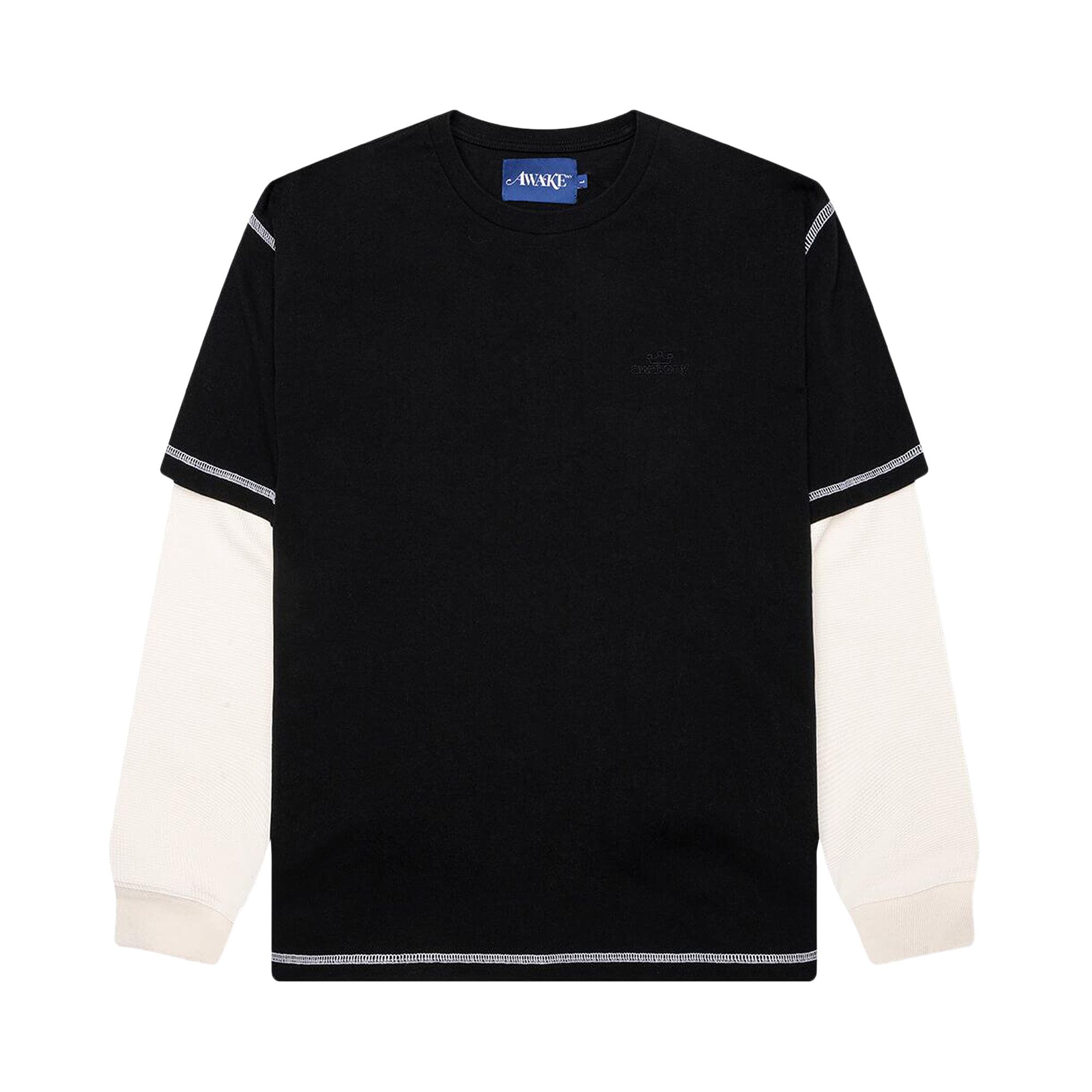Buy Awake NY Waffle Long-Sleeve Shirt 'Black' - AWK FW25 TP006